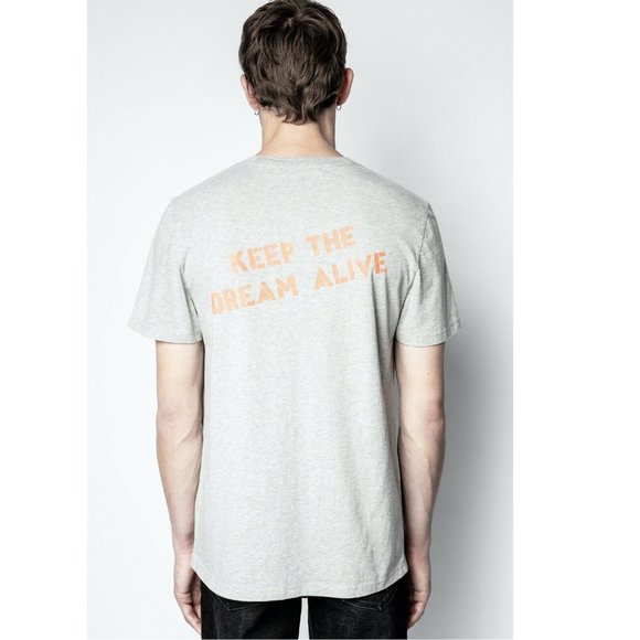 Zadig & Voltaire Men's Ted Hc Ktda T-Shirt Gray Cotton Printed XS NWT - Picture 4 of 5